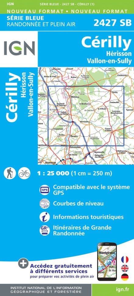 IGN 2427 SB - Cerilly / Herisson / Vallon-En-Sully