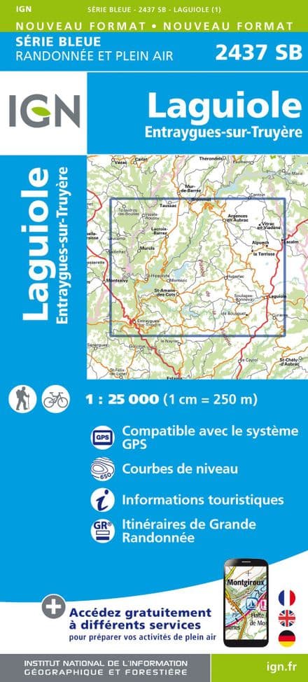 IGN 2437 SB - Laguiole / Entraygues-Sur-Truyere