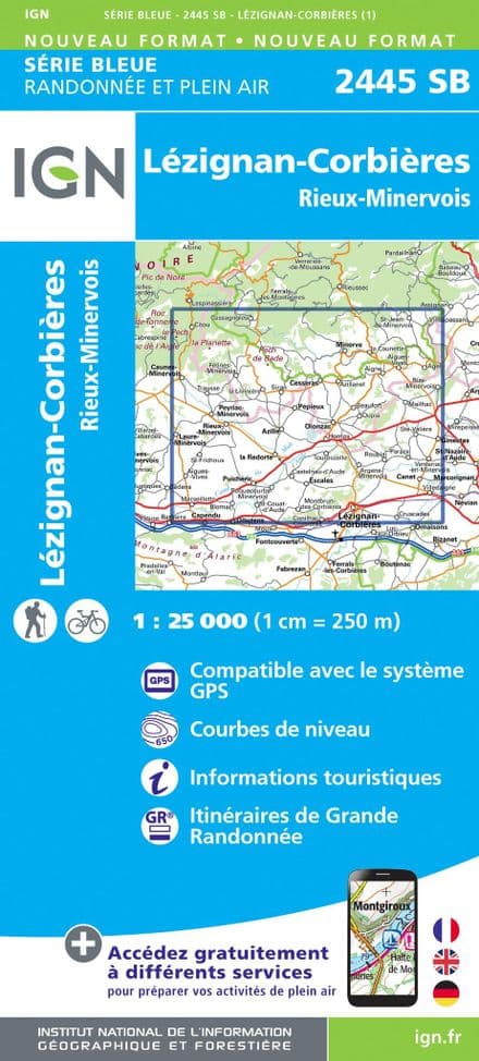 IGN 2445 SB - Lézignan-Corbières / Rieux-Minervois