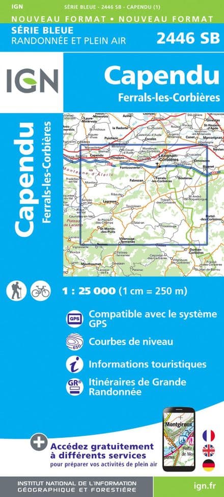 IGN 2446 SB - Capendu / Ferrals-les-Corbières