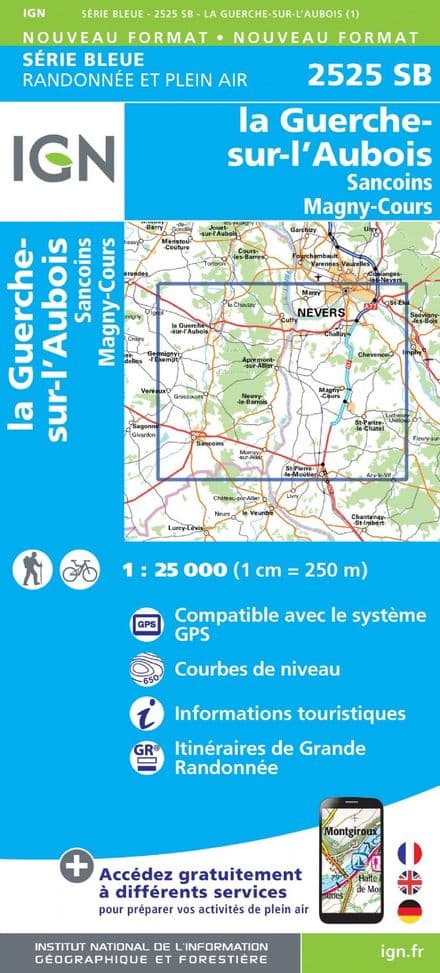 IGN 2525 SB - La Guerche-Sur-L'Aubois / Sancoins / Magny Cours