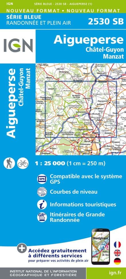 IGN 2530 SB - Aigueperse / Chatel -Guyon / Manzat