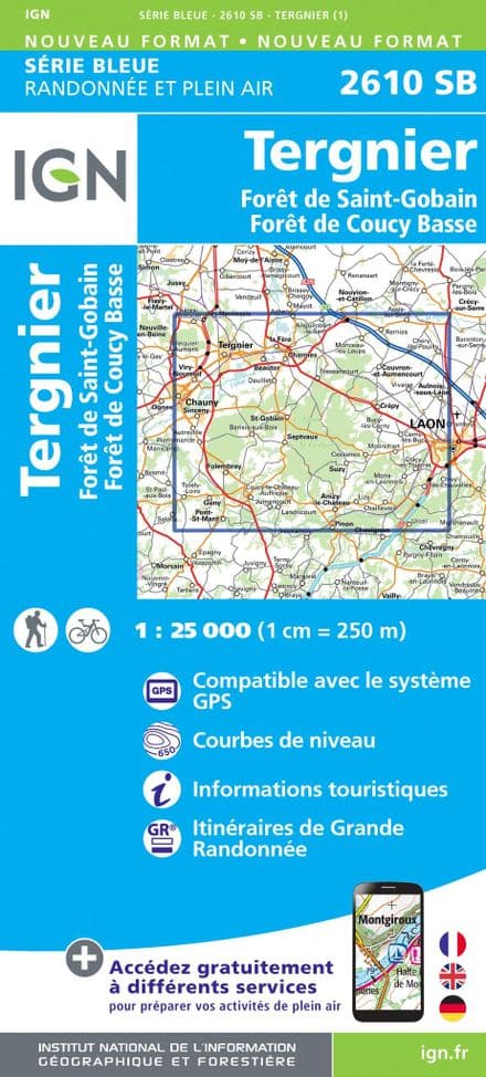 IGN 2610 SB - Tergnier / Forêt de St-Gobain et Coucy Basse