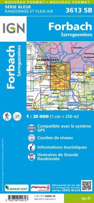 IGN 3613 SB - Forbach / Sarreguemines