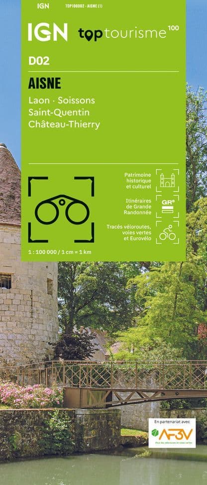 IGN TOP 100 D02 - Aisne Saint-Quentin Laon Soissons Château-Thierry