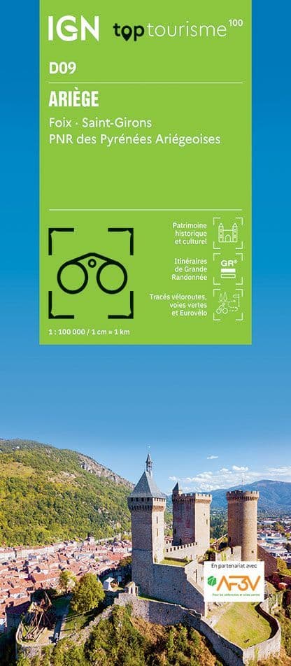 IGN TOP 100 D09 - Ariège - Foix - Saint-Girons PNR Pyrénées Ariégeoises