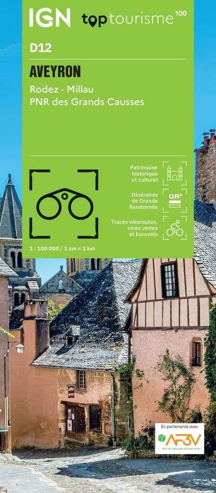 IGN TOP 100 D12 - Aveyron - Rodez Millau Grand Causses PNR