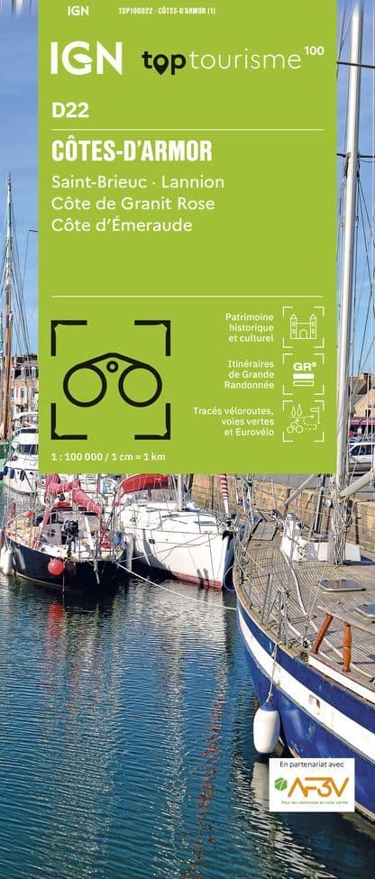 IGN TOP 100 D22 - Cotes D'Armor - Saint Brieuc - Lannion - Cote de Granit Rose