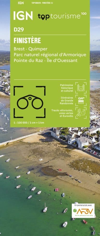 IGN TOP 100 D29 - Finistere, Brest - Quimper