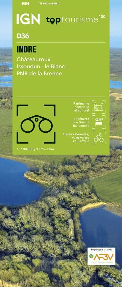 IGN TOP 100 D36 - Indre Châteauroux Issoudun Le Blanc PNR Brenne