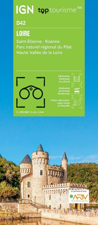 IGN TOP 100 D42 - Loire - Saint-Etienne Roanne PNR Pilat