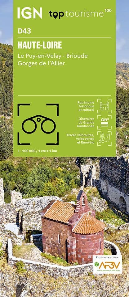 IGN TOP 100 D43 - Haute-Loire - Puy-en-Velay Brioude Gorges de l'Allier