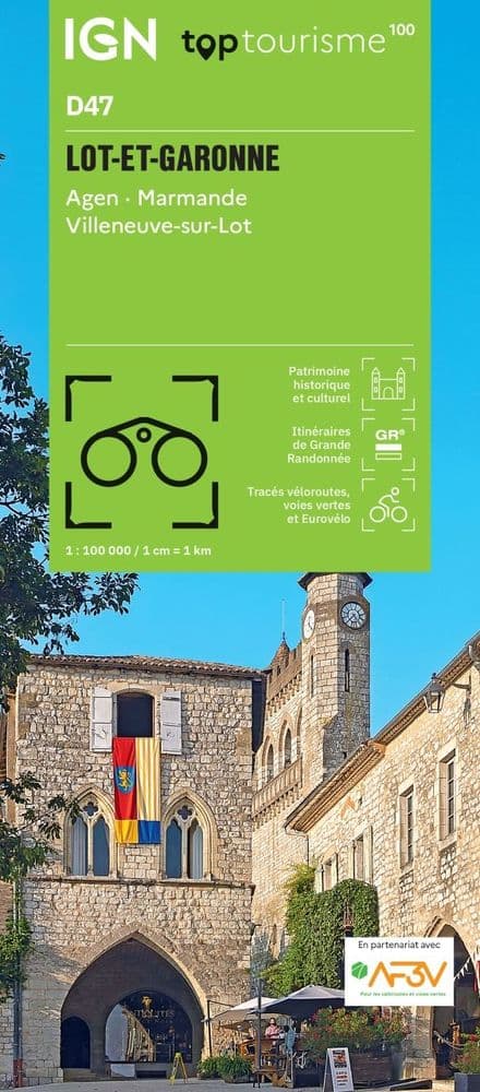IGN TOP 100 D47 - Lot-et-Garonne - Agen Marmende Villeneuve-sur-Lot