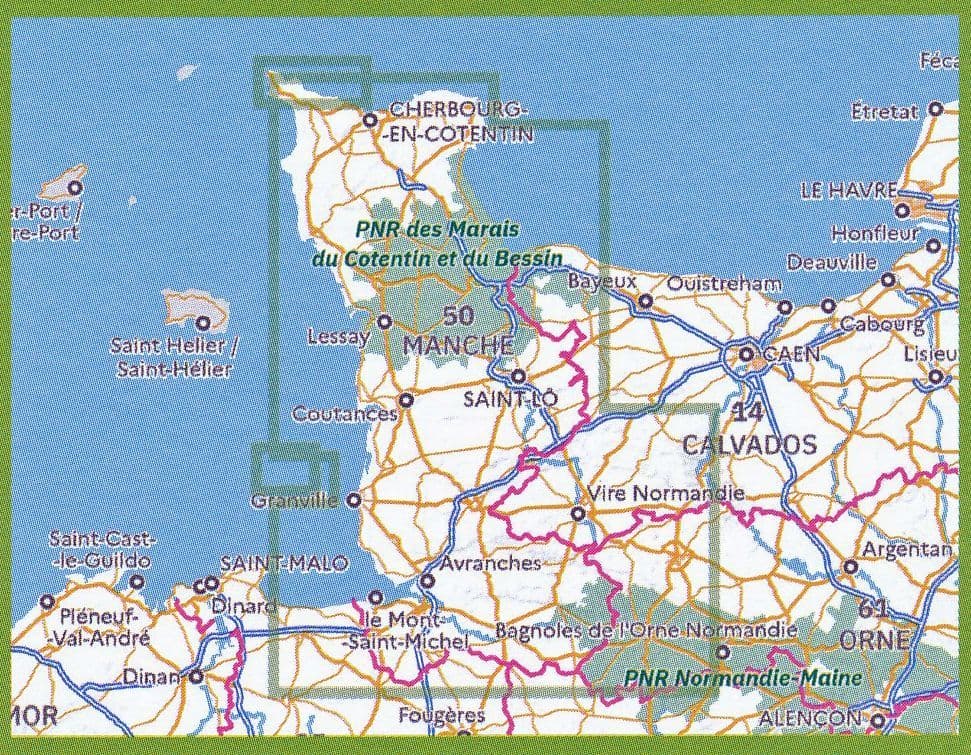 IGN TOP 100 D50 - Manche Saint-Lô - Avranches Cherbourg-en-Cotentin