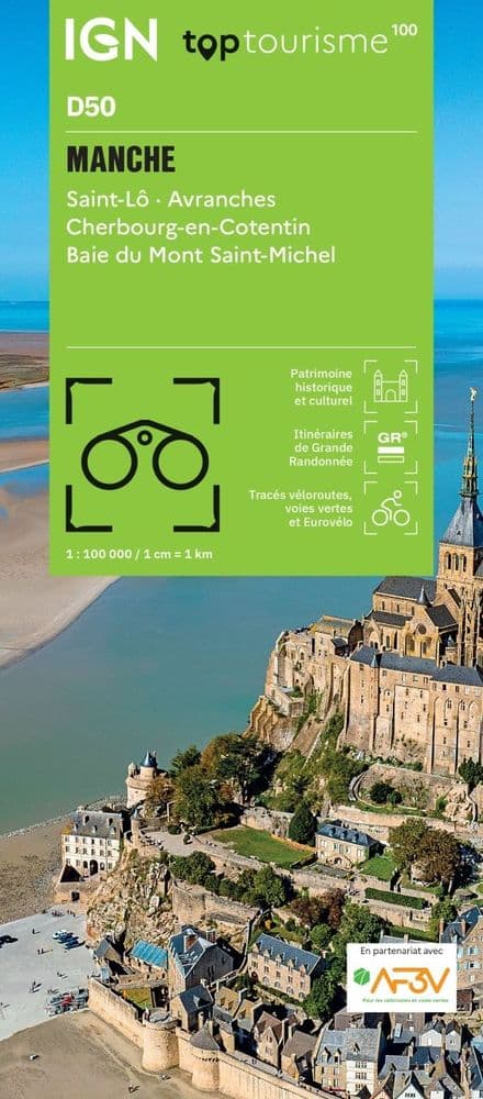 IGN TOP 100 D50 - Manche Saint-Lô - Avranches Cherbourg-en-Cotentin