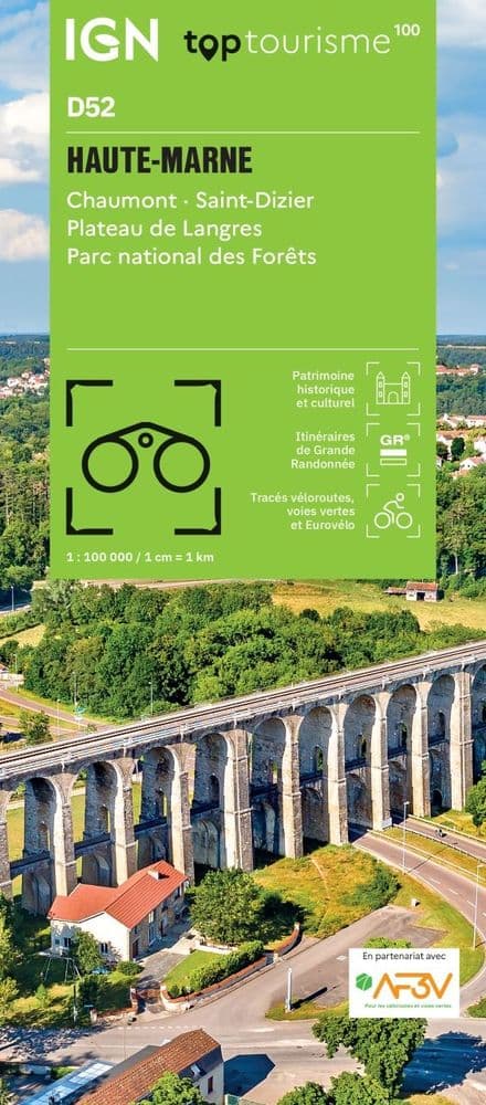 IGN TOP 100 D52 - Haute-Marne - Chaumont Saint-Dizier Plateau de Langres PN