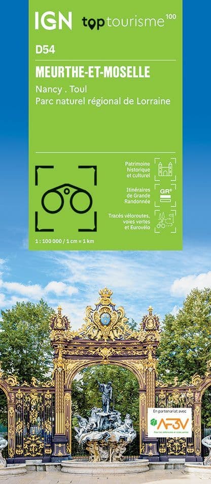 IGN TOP 100 D54 - Meurthe-et-Moselle - Nancy Toul PNR Lorraine