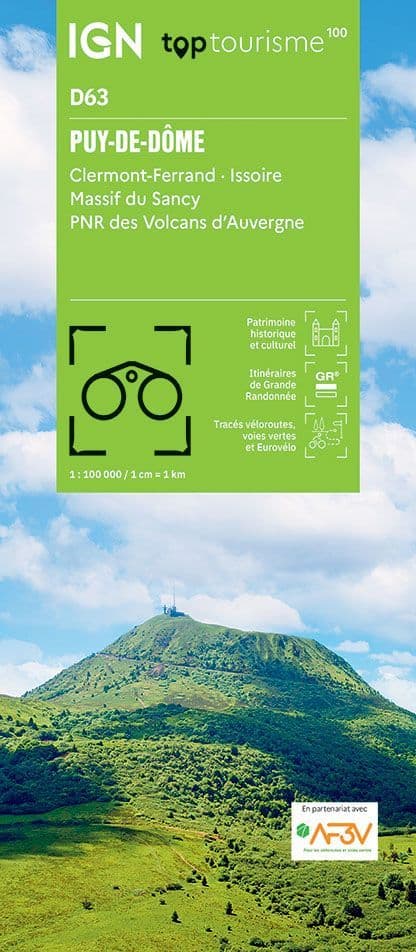 IGN TOP 100 D63 - Puy-de-Dôme - Clermont-Ferrand Issoire Massif du Sancy