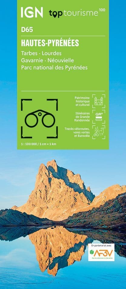 IGN TOP 100 D65 - Hautes-Pyrénées - Tarbes Lourdes Gavarnie Néouvielle