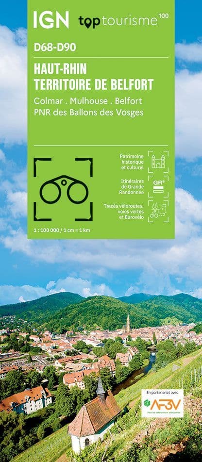 IGN TOP 100 D68 - Haut-Rhin / Territoire de Belfort - Colmar Mulhouse Belfort