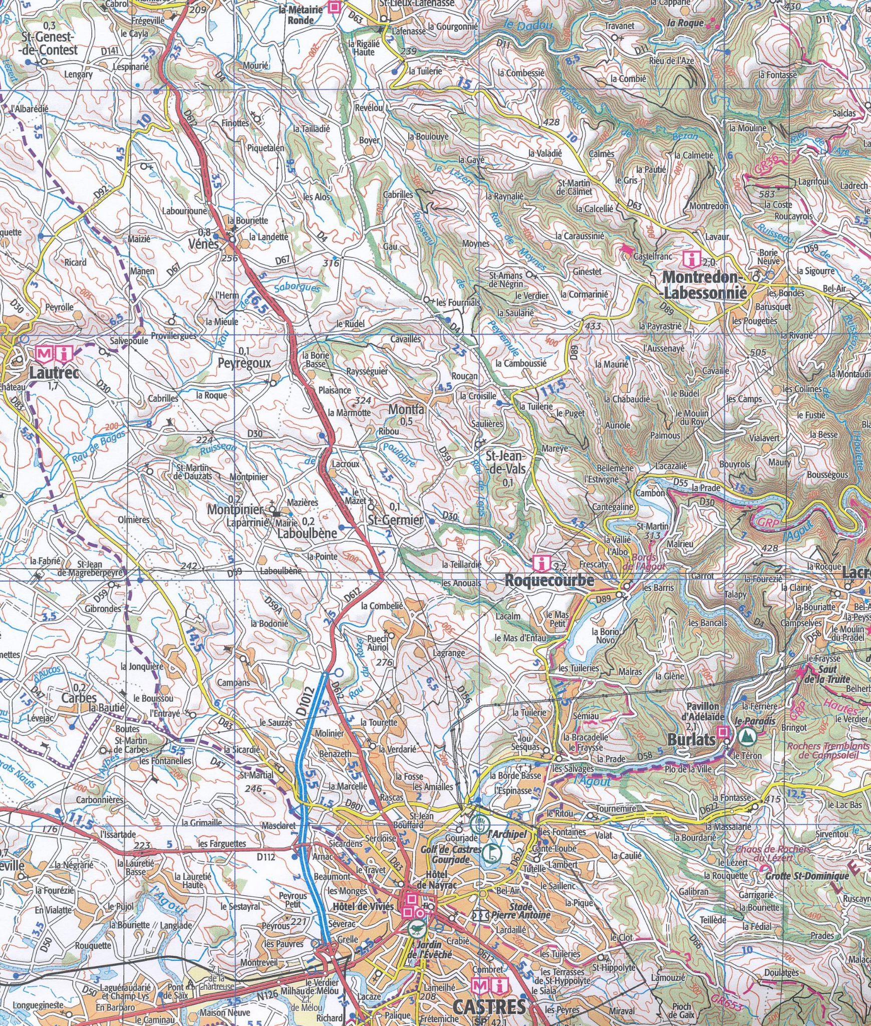 IGN TOP 100 D81 - Tarn - Albi Castres PNR Haut-Languedoc