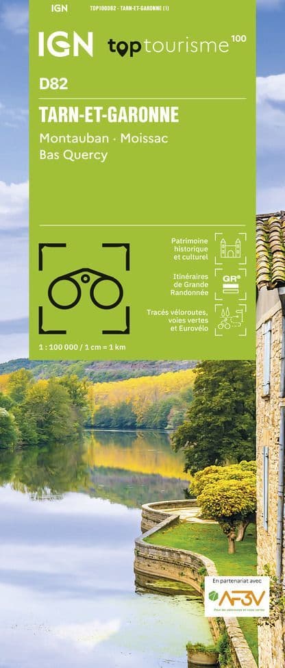 IGN TOP 100 D82 - Tarn-et-Garonne - Monauban Moissac Bas Quercy