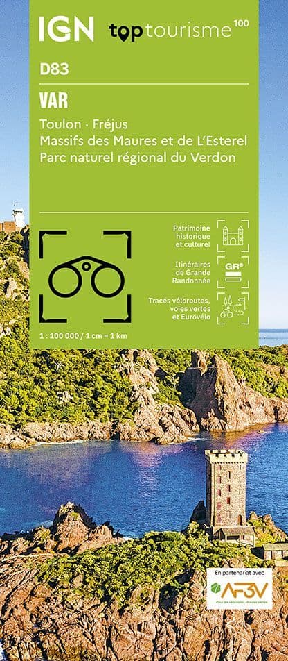 IGN TOP 100 D83 - Var - Toulon Fréjus Massif Maures et l'Esterel