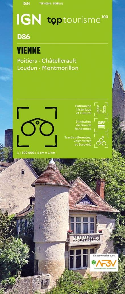 IGN TOP 100 D86 - Vienne Poitiers Châtellerault Loudun Montmorillon