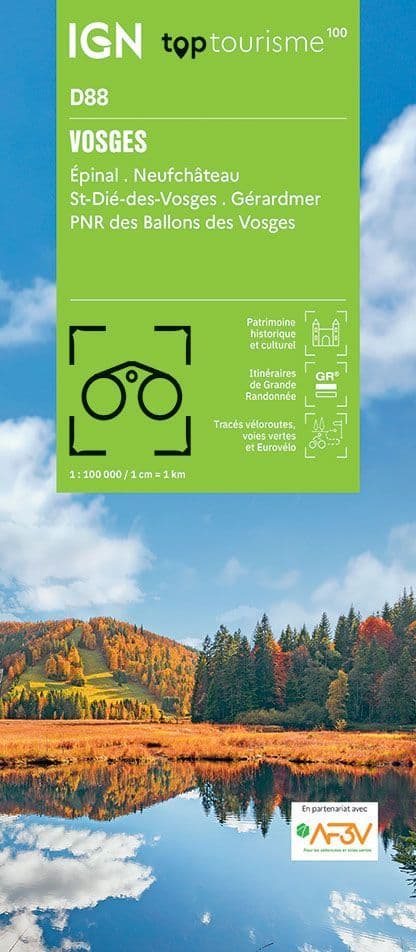 IGN TOP 100 D88 - Vosges - Epinal Neufchâteau St-Dié-des-Vosges Gérardmer
