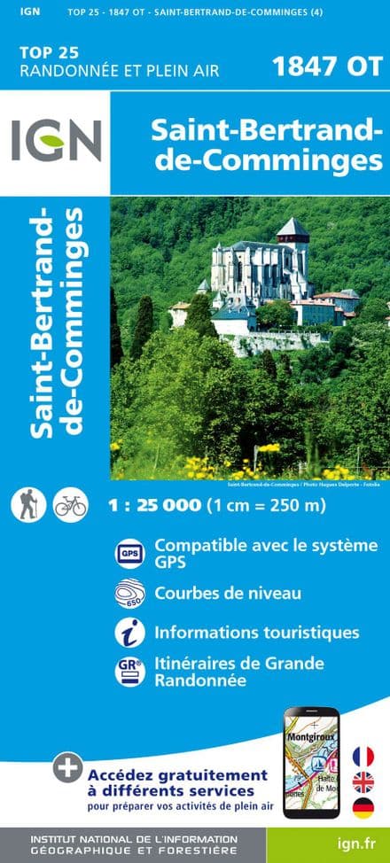 IGN Top 25 1847 OT - St-Bertrand De Comminges