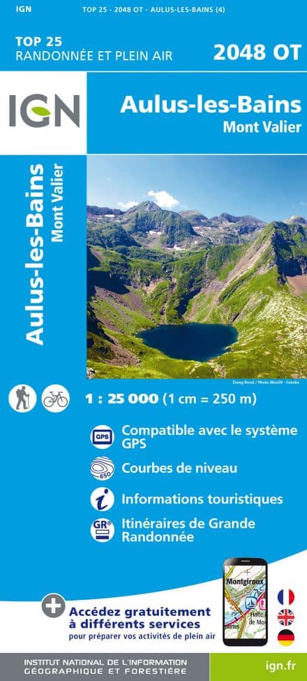 IGN Top 25 2048 OT - Aulus-les-Bains / Mont Valier