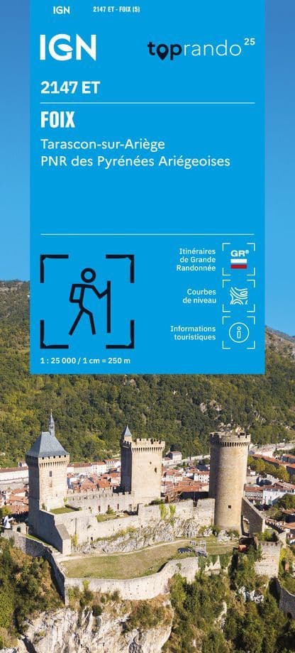 IGN Top 25 2147 ET - Foix / Tarascon - Sur - Ariege