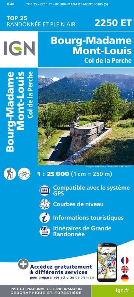 IGN Top 25 2250 ET - Bourg-Madame / Mont Louis / Col de la Perche