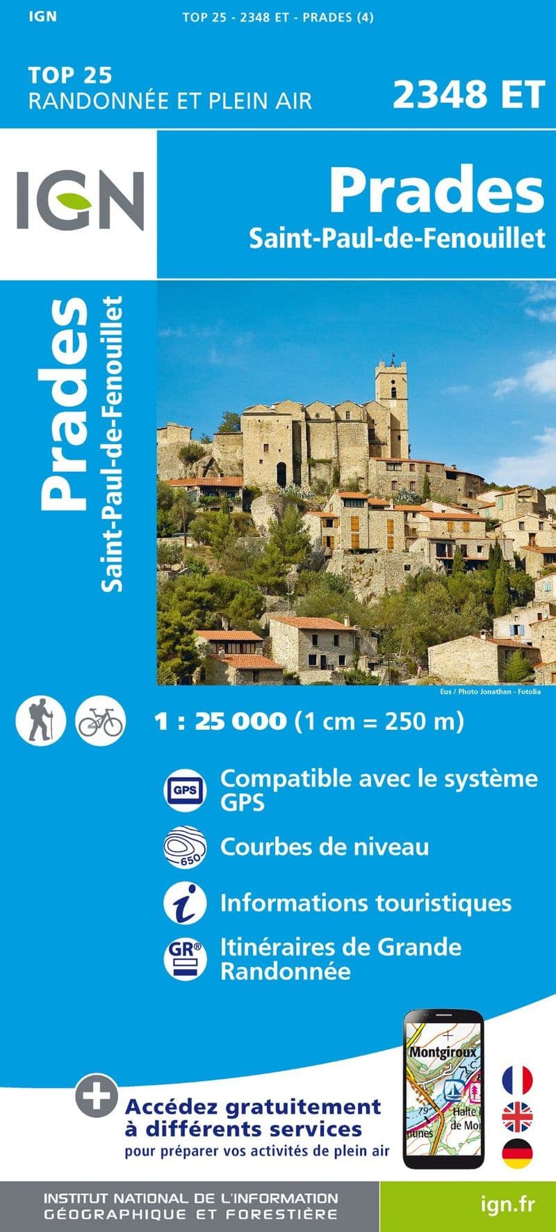 IGN Top 25 2348 ET - Prades / St-Paul-de-Fenouillet