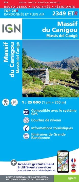 IGN Top 25 2349 ET R - Massif du Canigou / Massis del Canigo / Resistant