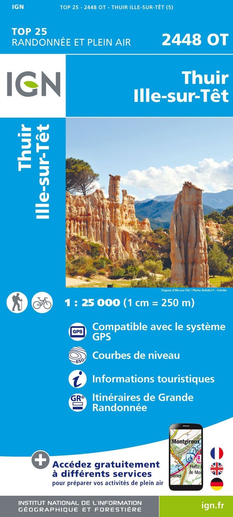 IGN Top 25 2448 OT - Thuir / Ille-Sur-Tet