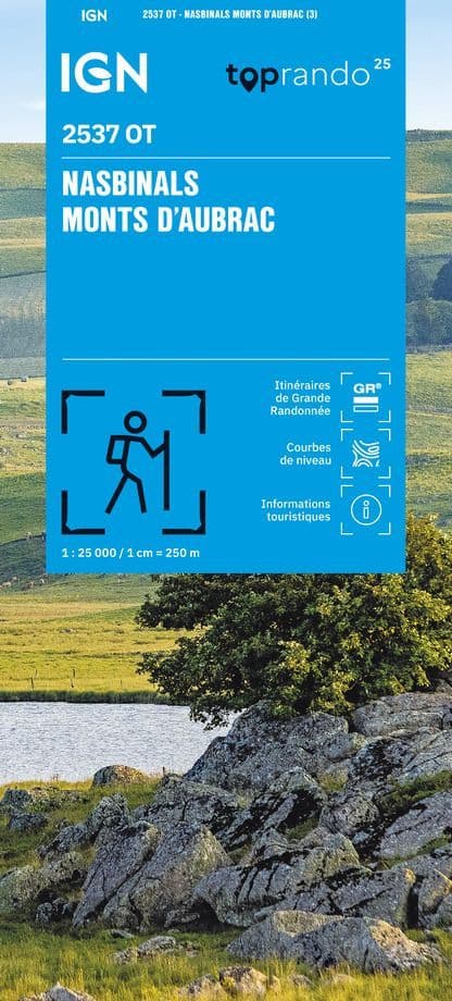 IGN Top 25 2537 OT - Nasbinals / Monts d'Aubrac