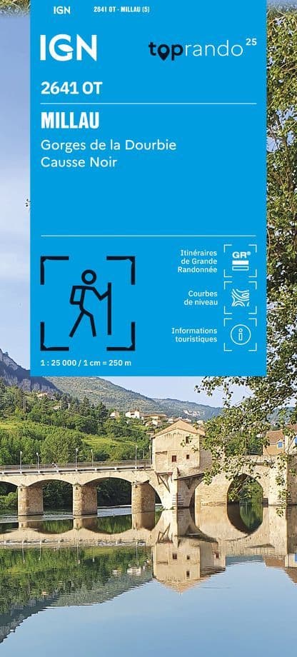 IGN Top 25 2641 OT - Millau / Gorges de La Dourbie / Causse Noir