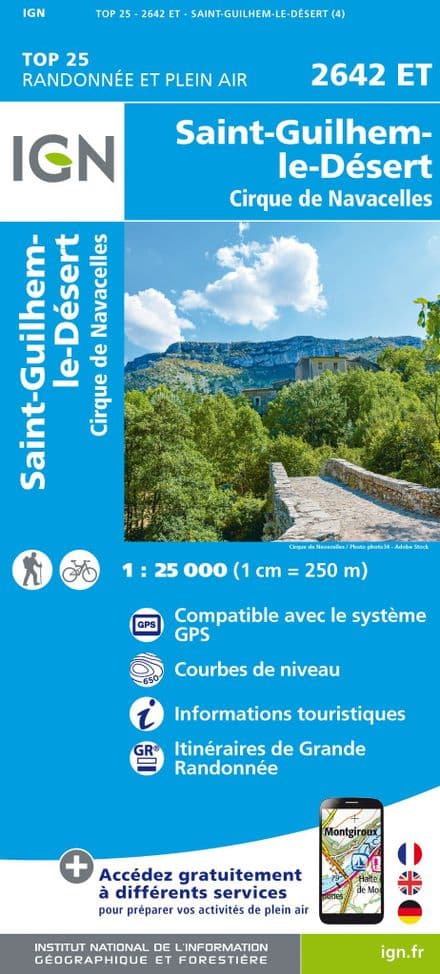 IGN Top 25 2642 ET - St-Guilhem-Le-Désert / Cirque de Navacelles