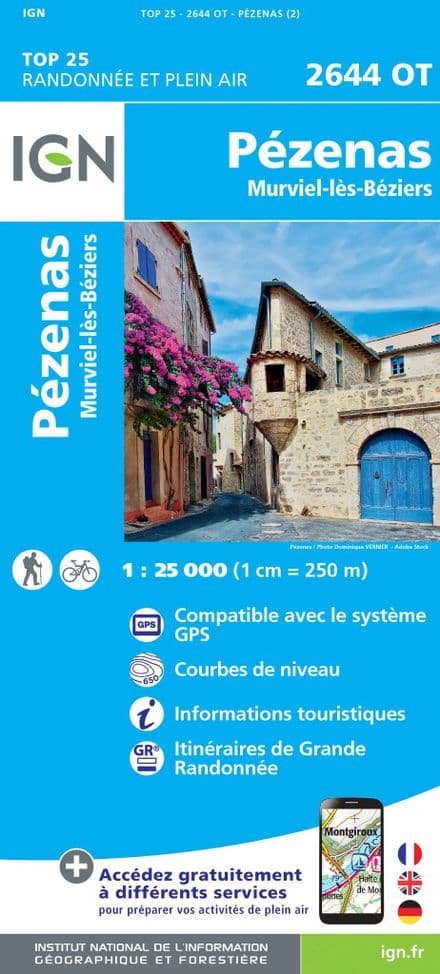 IGN Top 25 2644 OT - Pezenas / Murviel Les Beziers
