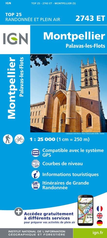 IGN Top 25 2743 ET - Montpellier / Palavas-Les-Flots
