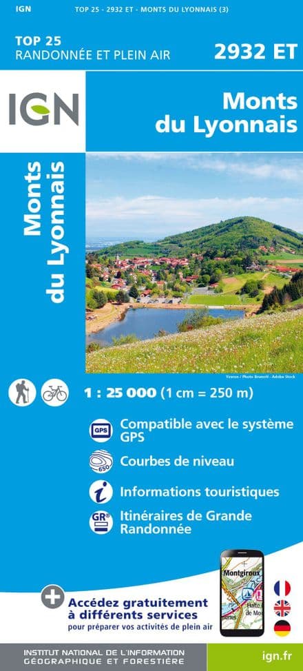 IGN Top 25 2932 ET - Monts Du Lyonnais