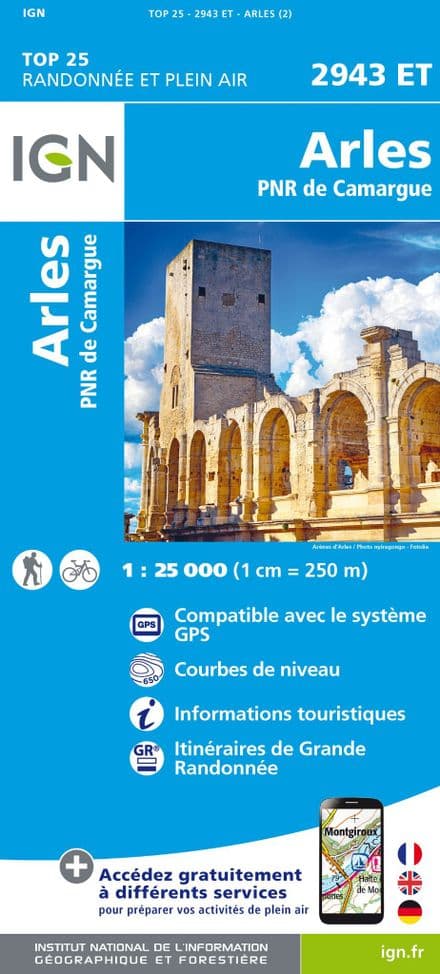 IGN Top 25 2943 ET - Arles / PNR de Camargue
