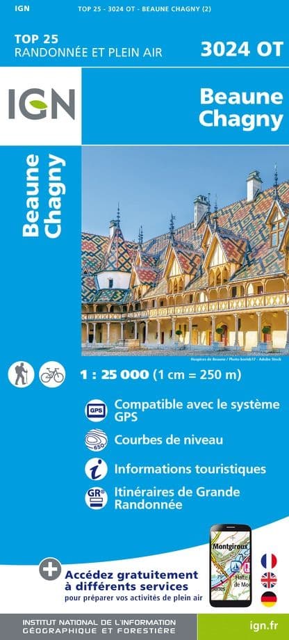 IGN Top 25 3024 OT - Beaune / Chagny