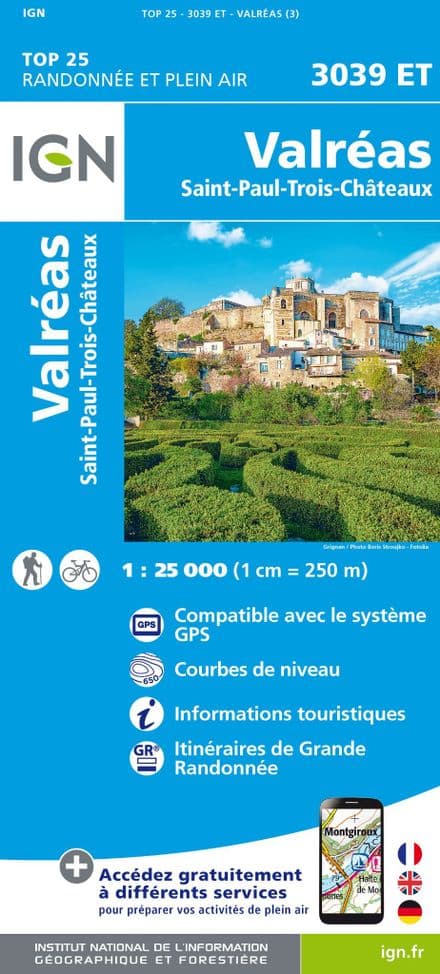 IGN Top 25 3039 ET - Valréas / Saint-Paul-Trois-Châteaux