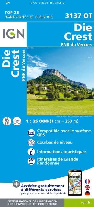 IGN Top 25 3137 OT - Die / Crest / PNR du Vercors