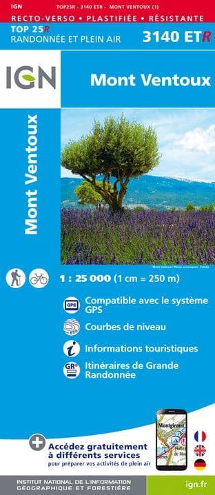IGN Top 25 3140 ET R- Mont-Ventoux - Resistant