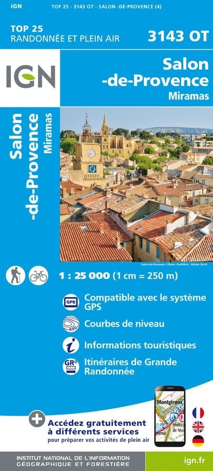 IGN Top 25 3143 OT - Salon-de-Provence / Miramas