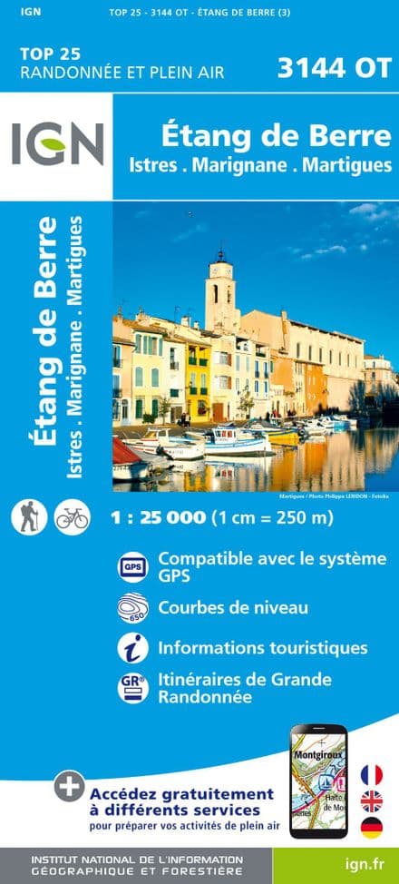 IGN Top 25 3144 OT - Etang de Berre / Istres / Marignane / Martigues