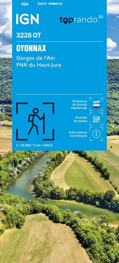 IGN Top 25 3228 OT - Oyonnax / Gorges de l'Ain / PNR Haut-Jura
